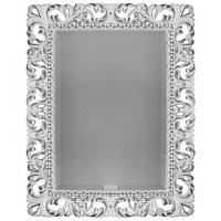 Зеркало прямоугольное с фацетом, цвет белый глянец с серебром, Tessoro Isabella 75