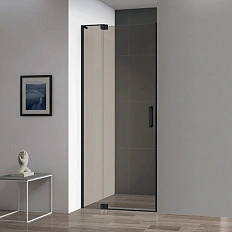 Душевая дверь в нишу Cezares Slider 80 см стекло бронзовое, профиль чёрный