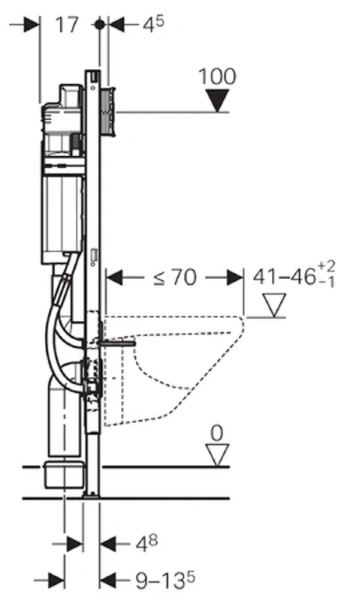 Инсталляция для унитаза Geberit Duofix с площадками для поручней 111.375.00.5 (детальная фотография), в наличии