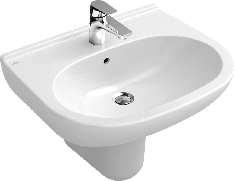 Раковина Villeroy & Boch O.novo 55 см с покрытием AntiBac 516055T1 (детальная фотография), современные, hi-tech