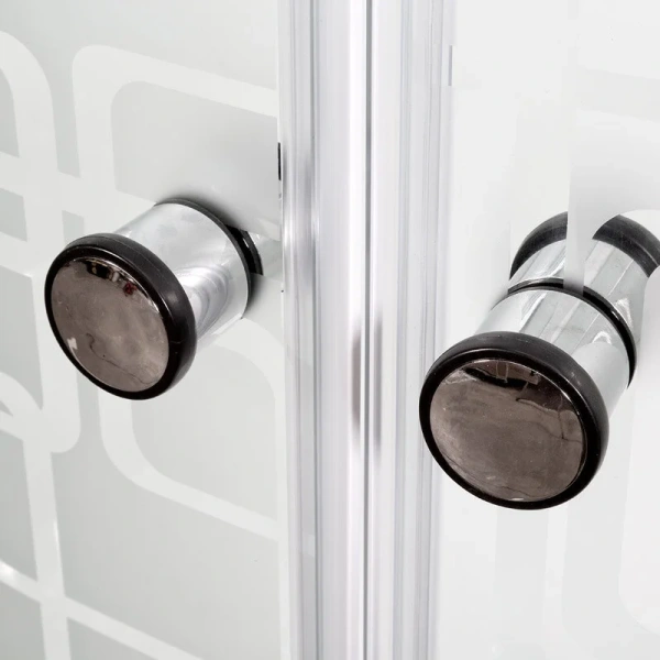 Душевая кабина Deto EM 100x100 см без крыши EM2710N (детальная фотография), хромированный профиль