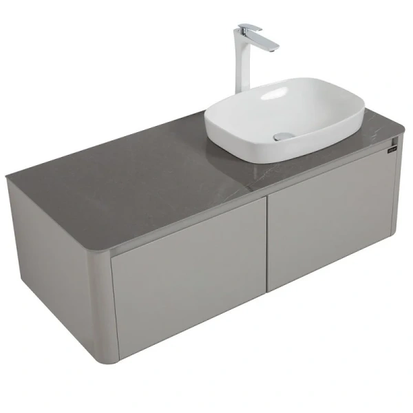 Тумба с раковиной подвесная Black&White Universe 120 см правосторонняя 9151200R (детальная фотография), под врезную раковину