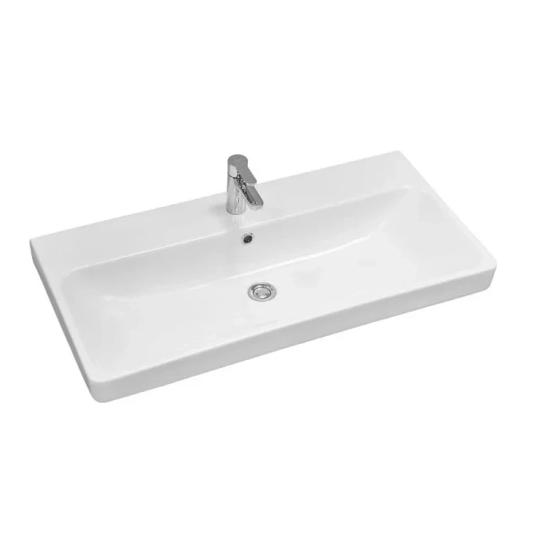 Тумба с раковиной подвесная Акватон Сканди 1A2519K0SD 90 см ЛДСП (детальная фотография), моноблок