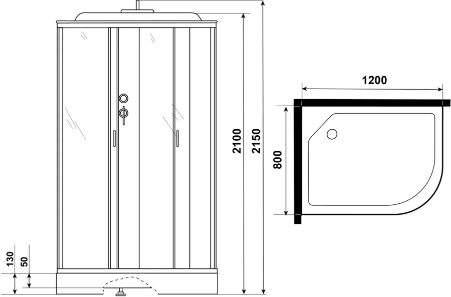 Душевая кабина Niagara Classic 120x80 см левая 33121423L (детальная фотография), 120х80
