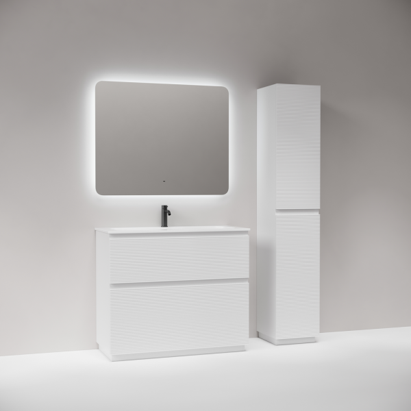 Тумба под раковину напольная Sancos Folk Floor 100 см bianco FL100FW (детальная фотография), моноблок
