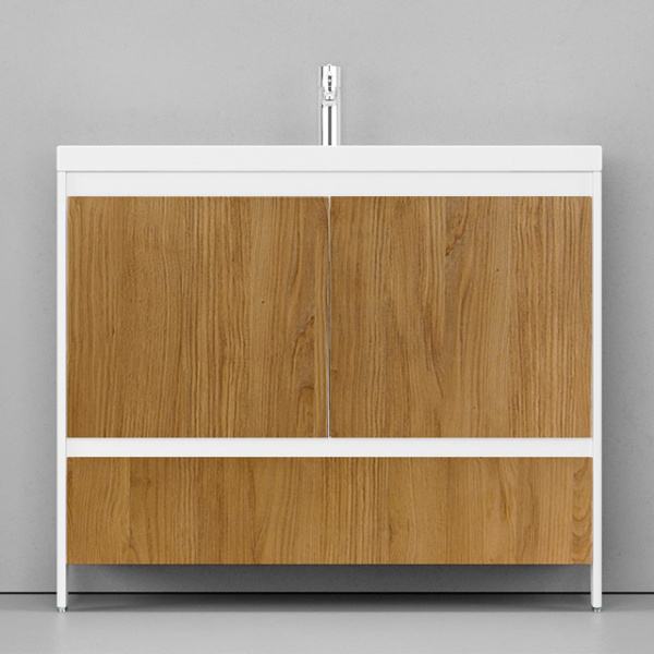 Тумба под раковину напольная Velvex Klaufs 99 см белая/шатане tnKLA.100.2D.1Y-617.216 (детальная фотография), по запросу