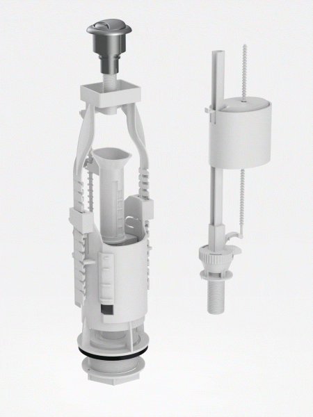 Комплект арматуры BERGES Eko двухкнопочный 030521 (детальная фотография), нет в наличии index_4