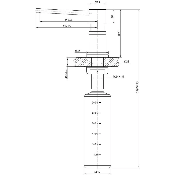 Дозатор Lemark Expert светлое золото LM8203LGN (детальная фотография), в наличии