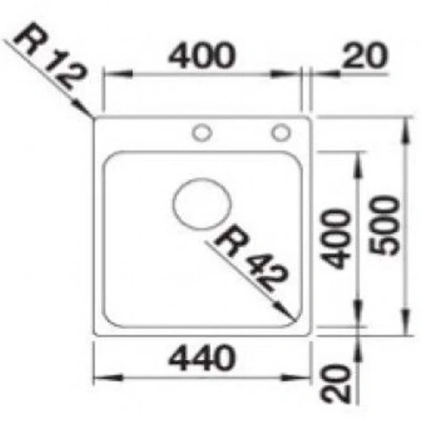 Мойка для кухни Blanco Solis 400-IF/A 44 см нержавеющая сталь 526119 (детальная фотография), врезные