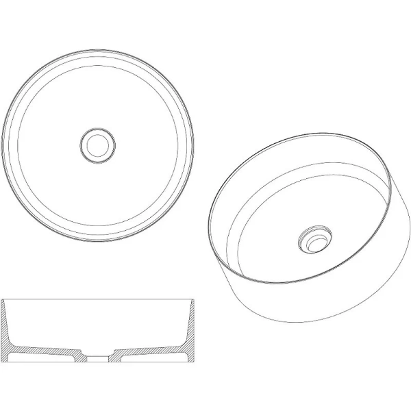 Раковина Boheme Corian 40 см белая 819-MW (детальная фотография), современные, hi-tech