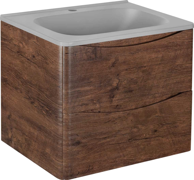 Тумба под раковину подвесная Vincea Paola 58,9 см R.Wood VMC-2P600RW (детальная фотография), под дерево