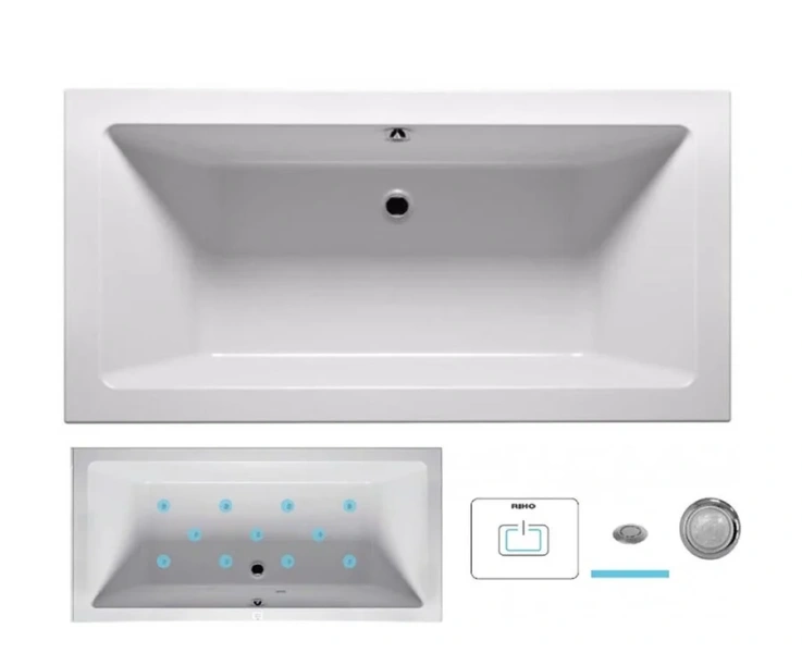 Ванна гидромассажная Riho Lusso 190 х 80 см, AIR2 BA5900500000000_AIR2 (детальная фотография), акриловые