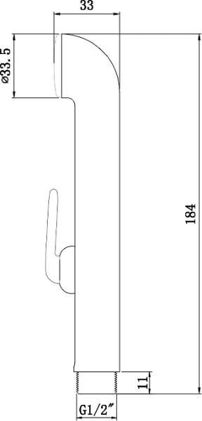 Гигиеническая лейка с держателем и шлангом Lemark хром LM8045C (детальная фотография), комплект с лейкой, шлангом и держателем