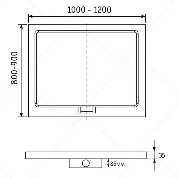 Душевой поддон RGW GWS-21 100х90 см прямоугольный композитный 03150290-01 (детальная фотография), недорогие