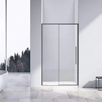 Душевая дверь в нишу Vincea Slim-N 130 см профиль вороненая сталь стекло прозрачное