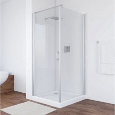 Душевой уголок профиль матовый хром стекло прозрачное Vegas-glass