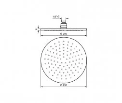 Верхний душ Emmevi CRC06657 MM250 C06657mm250/CR (детальная фотография), верхние души