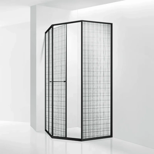 Душевой уголок RGW Stilvoll SV-82B R 90x90 см стекло черная вуаль, правый 33328299-244R (детальная фотография), стеклянные, угловые, без поддона