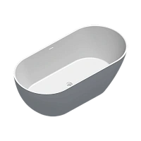 Ванна Radostone Roberta,165 х 80 см, искусственный камень, белый матовый/серый, VRBA17004165