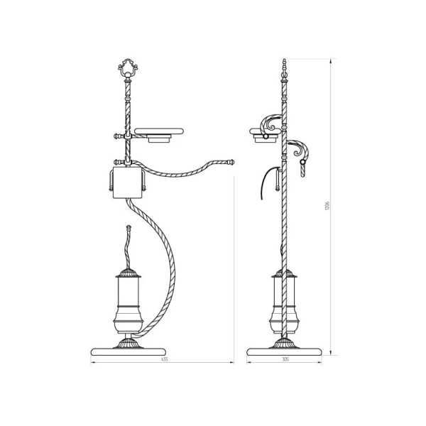 Стойка для ванной Migliore Edera хром 16931 (детальная фотография), классические, ретро, декорированные
