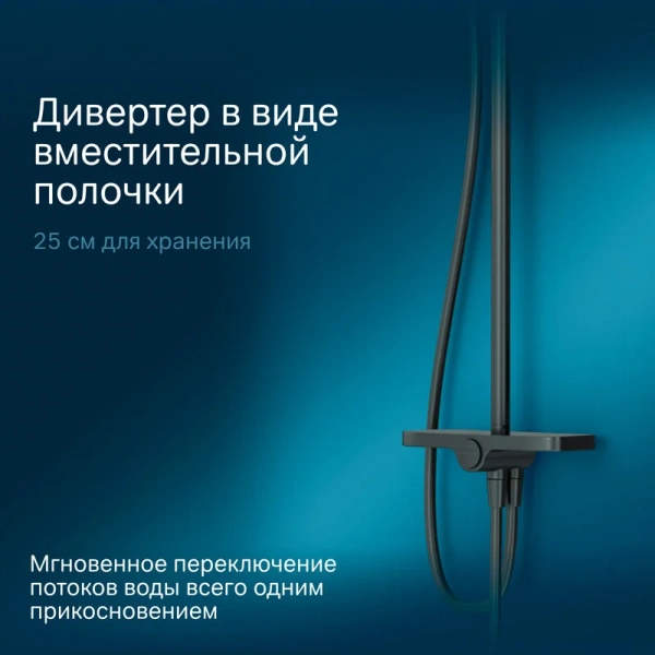 Душевая стойка Am.Pm Like черная F0780222 (детальная фотография), настенные