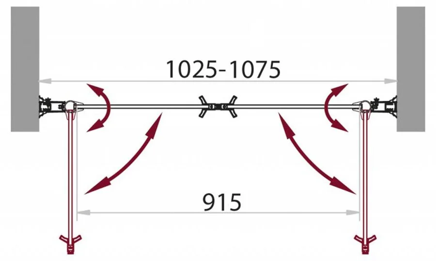 Душевая дверь в нишу Belbagno Sela 105 см стекло прозрачное SELA-B-2-105-C-Cr (детальная фотография), современные, hi-tech