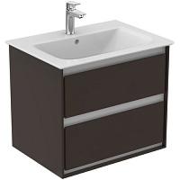 Тумба под раковину подвесная Ideal Standard Connect Air 60 см темно-коричневый матовый, белый матовый