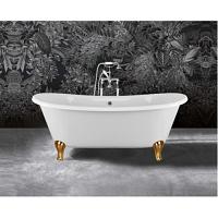 Ванна чугунная Devon & Devon Admiral 182х81 см два отверстия под смеситель, ножки латунь полированная