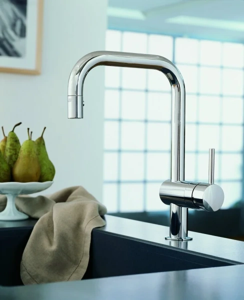 Смеситель для кухни, хром, Grohe Minta 32067000 (детальная фотография), современные, hi-tech
