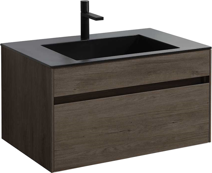Тумба под раковину подвесная Vincea Chiara 79,2 см R.Oak VMC-2C800RO (детальная фотография), темно-коричневая