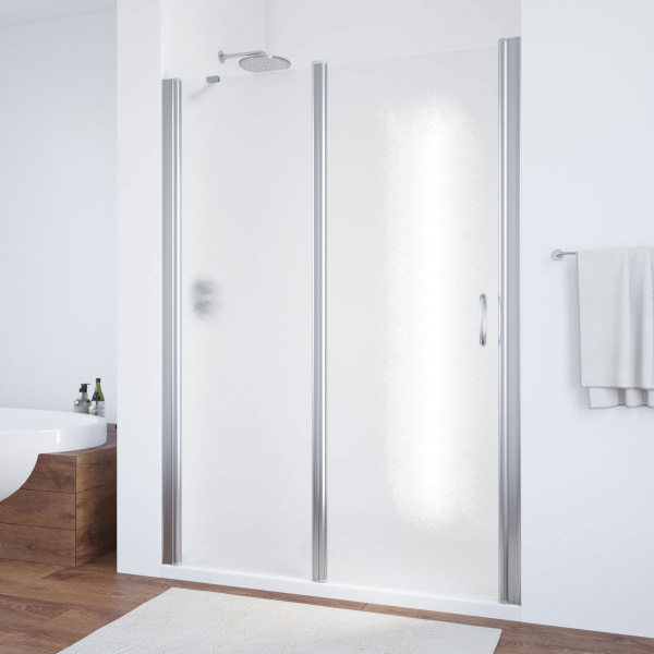 Душевая дверь профиль глянцевый хром стекло шиншилла Vegas-glass EP-F-1 140 08 02 L (детальная фотография)