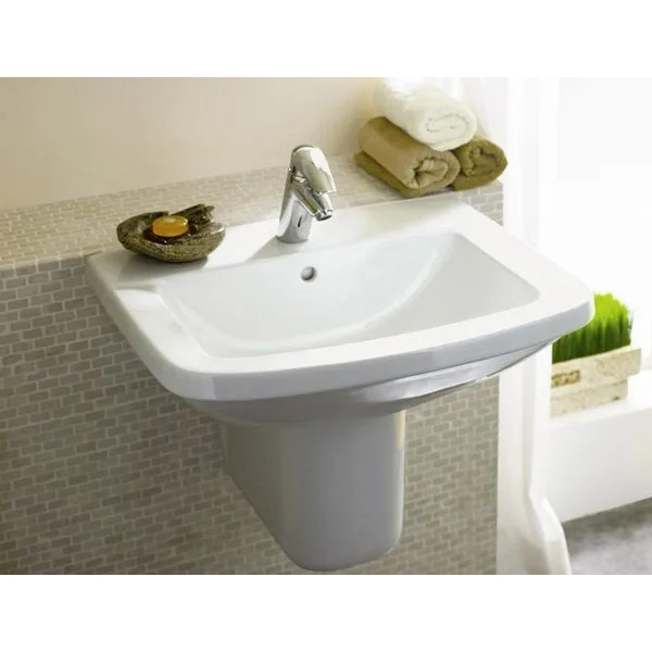 Раковина Jacob Delafon Panache 60 см подвесная E1435-00 (детальная фотография), подвесные, на полупьедестал, на пьедестал, пристенные