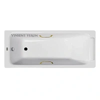 Чугунная ванна Vinsent Veron Italon VIT1707045H/VH0012GD, 170 x 70 см, ручки золото, цвет белый