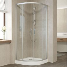 Душевой уголок профиль матовый хром стекло прозрачное Vegas-glass