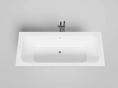 Ванна из искусственного камня Salini Orlando Axis 190 191,1x80 см S-Sense белая глянцевая - фото 1