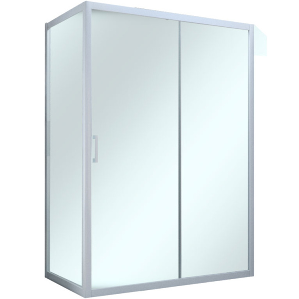 Душевой уголок профиль белый стекло прозрачное Vegas-glass ZP+ZPV NOVO 140*80 01 01 (детальная фотография)