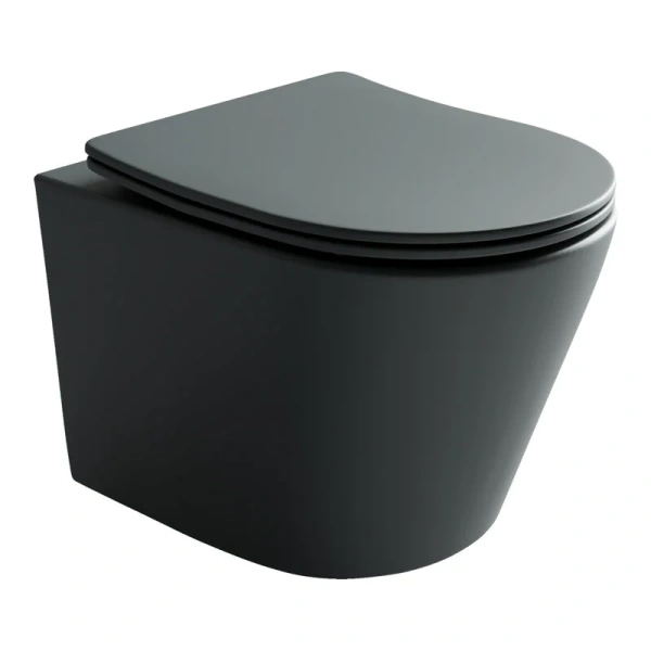 Унитаз подвесной Ceramica Nova Balearica темный антрацит CN6000MDH (детальная фотография)