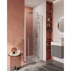 Душевая дверь в нишу Cezares Liner 90 см правая профиль хром