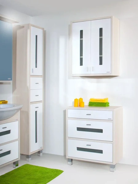 Шкаф для ванной, цвет светлая лиственница/белый, Бриклаер Бали 60 4627125412165 (детальная фотография), по запросу