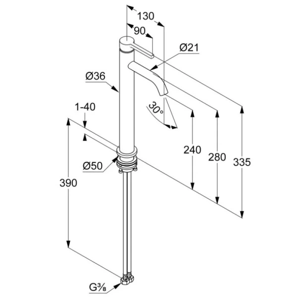 Смеситель для раковины Kludi Nova Fonte хром 202980515 (детальная фотография), для раковины