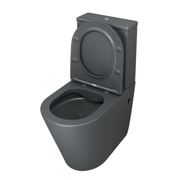 Унитаз компакт Grossman Color серый матовый GR-4480GMS (детальная фотография), современные, hi-tech, круглые
