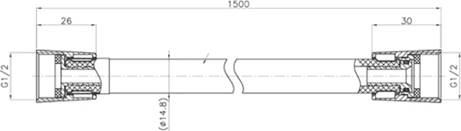 Шланг для душа Bravat черный матовый P72120BW-ENG (детальная фотография), шланги для душа