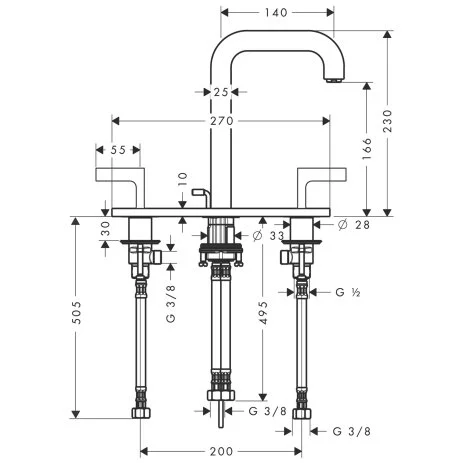 Смеситель для раковины Axor Citterio 39136000 (детальная фотография), для раковины
