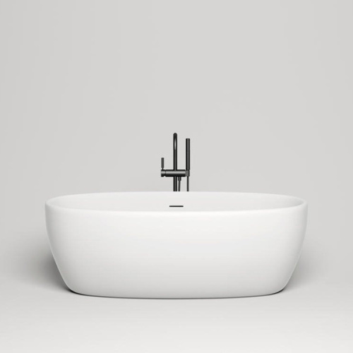 Ванна из искусственного камня Salini Luce 170x85 см белая матовая 100121M (детальная фотография), литьевой мрамор