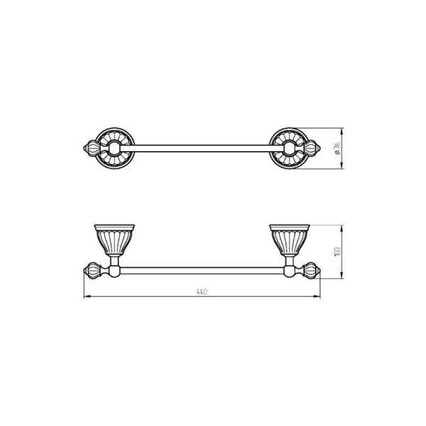 Полотенцедержатель Migliore Olivia белая керамика, хром 17500 (детальная фотография), классические, ретро, декорированные
