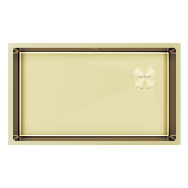 Мойка для кухни Paulmark Next-Skew 74 см светлое золото PM887444-LG (детальная фотография)