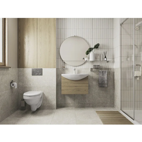 Унитаз с инсталляцией Santeri Альфа клавиша смыва белая 1.3816.4.S00.00B.2 (детальная фотография), с инсталляцией index_1