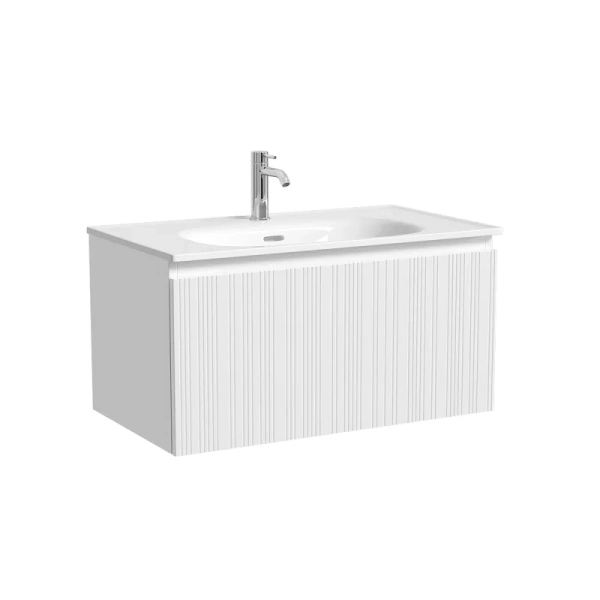 Тумба под раковину подвесная Sancos Code 80 см белая CD80W (детальная фотография)