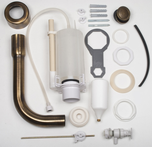 Механизм слива для бачка со средней трубой, с кнопкой для смыва Tiffany World Bristol TWBR2 (детальная фотография)