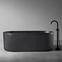 Ванна из искусственного камня Abber Stuttgart 170x75 см черная матовая